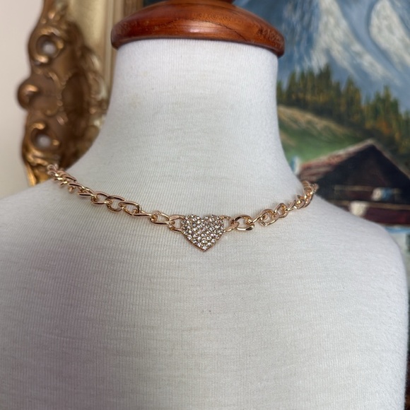 Gold Heart Sparkle Pendant Necklace‼️FINAL SALE - Picture 1 of 11